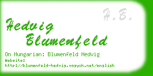 hedvig blumenfeld business card